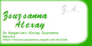 zsuzsanna alexay business card